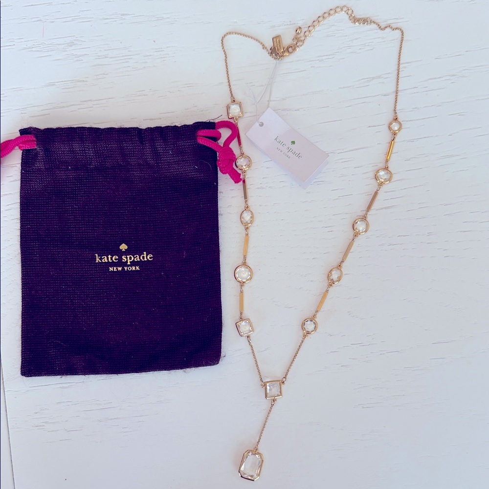 Kate Spade Gold Necklace with Crystal Details